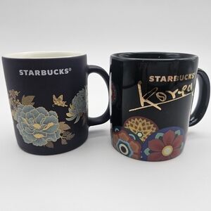 Starbucks Korea Mugs Set of 2 Demitasse Demi Espresso‎ Cups 3oz 2016